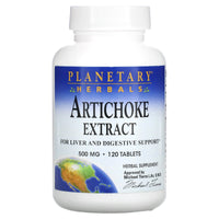 Planetary Herbals, Artichoke Extract 500 mg, 120 Tablets - 021078105398 | Hilife Vitamins