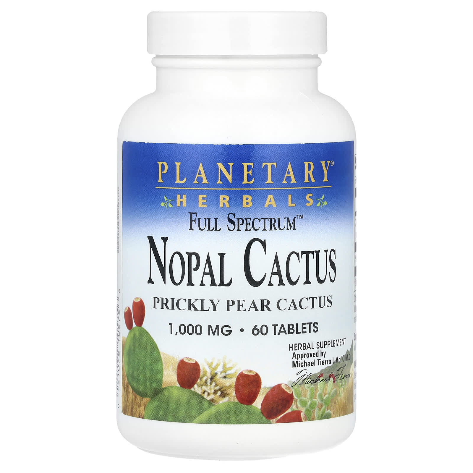Planetary Herbals, Full Spectrum Nopal Cactus, 1,000 mg, 60 Tablets UPC 021078105756 | Hilife Vitamins