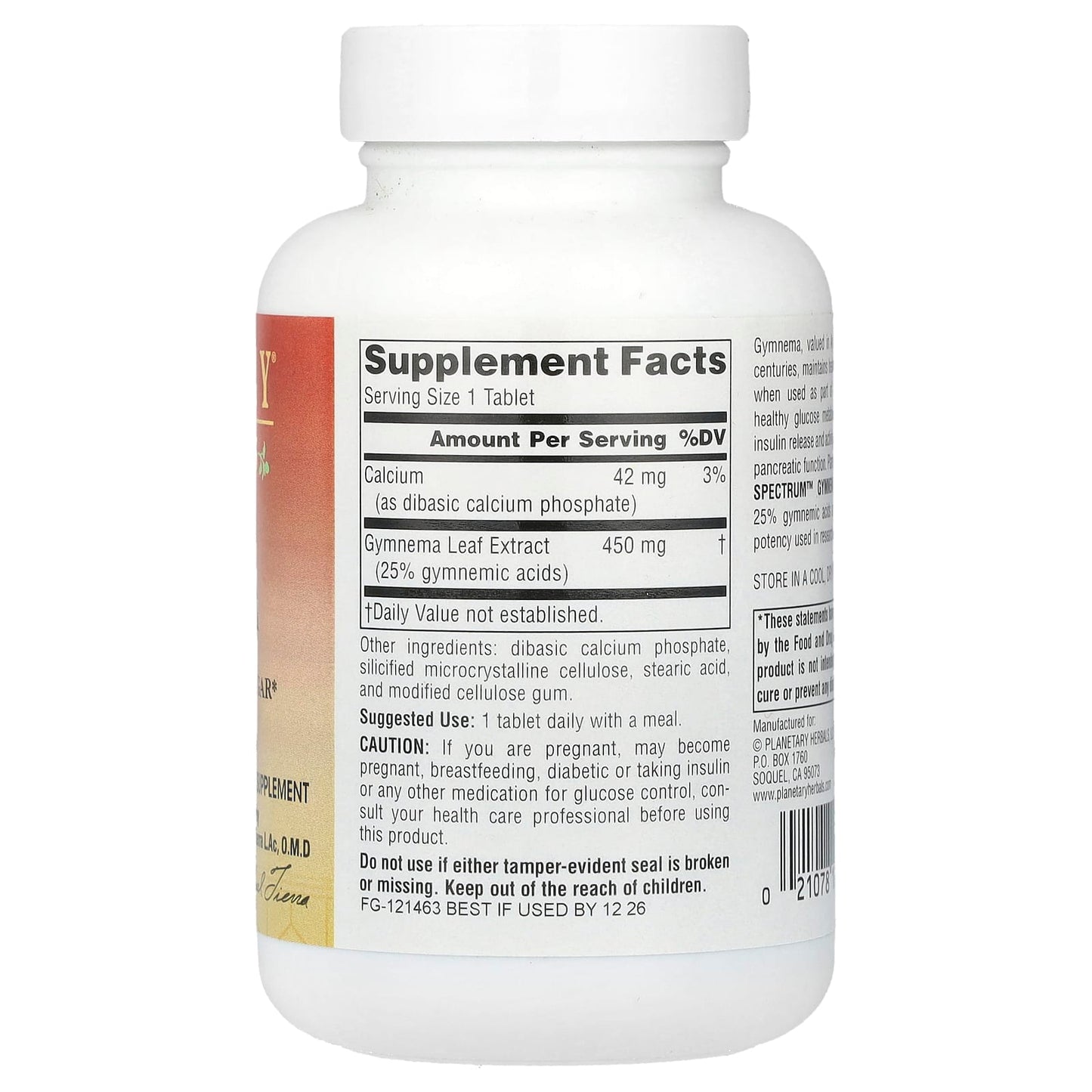 Planetary Herbals, Planetary Ayurvedics™ Gymnema, Full Spectrum™ 450 mg, 29 Tablets UPC 021078106067 | Hilife Vitamins