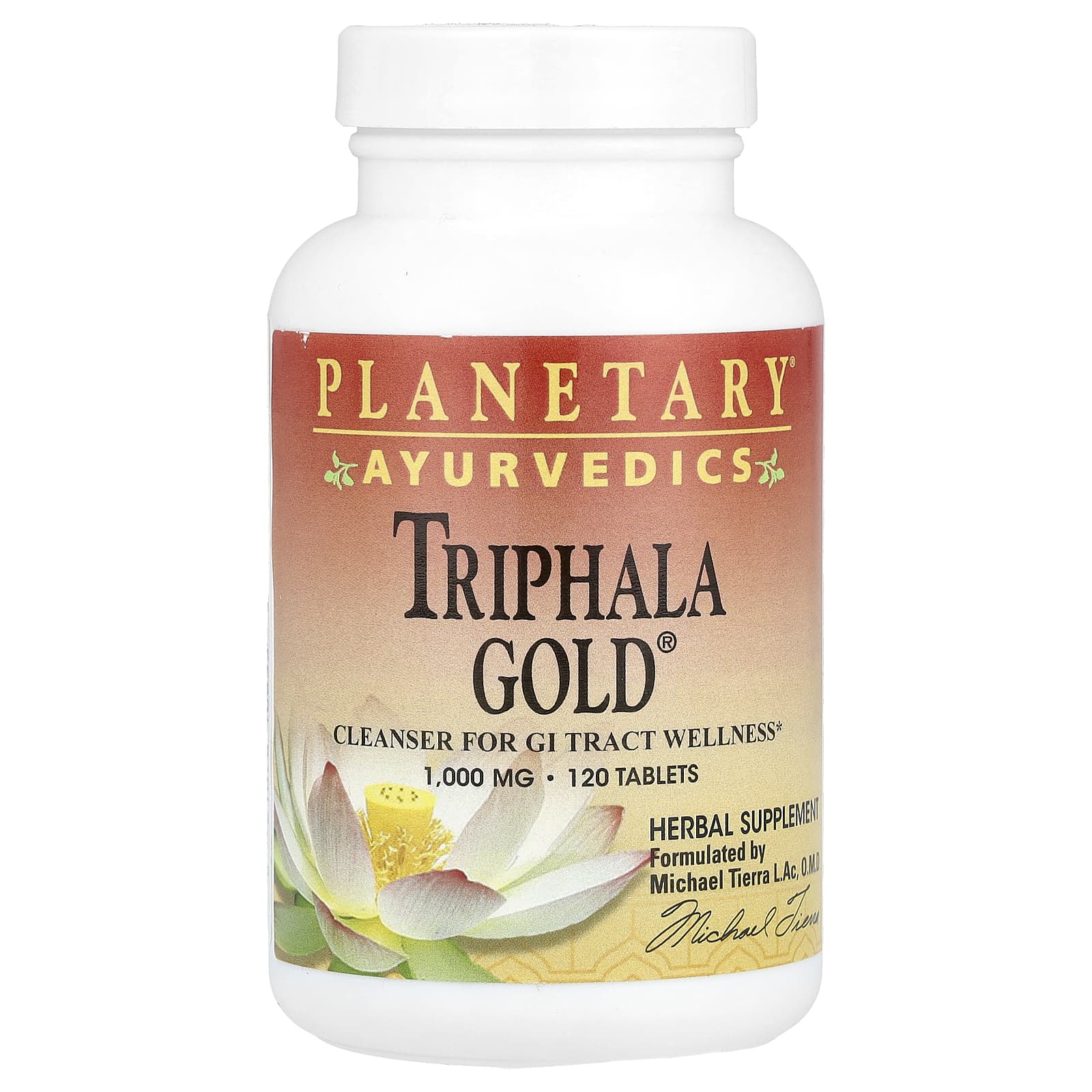 Planetary Herbals, Ayurvedics, Triphala Gold, 1,000 mg, 29 Tablets UPC 021078106333 | Hilife Vitamins