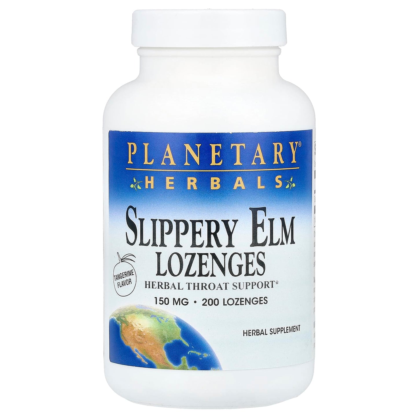 Planetary Herbals, Slippery Elm Lozenges 150 Mg Tangerine, 200 Lozenges UPC 021078106470 | Hilife Vitamins