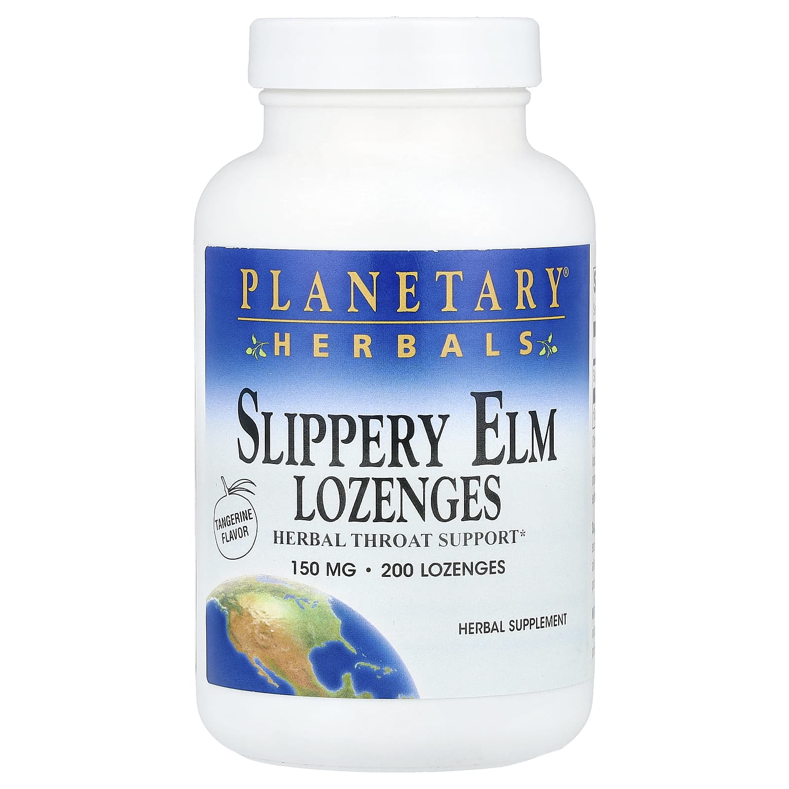 Planetary Herbals, Slippery Elm Lozenges 150 Mg Tangerine, 200 Lozenges UPC 021078106470 | Hilife Vitamins