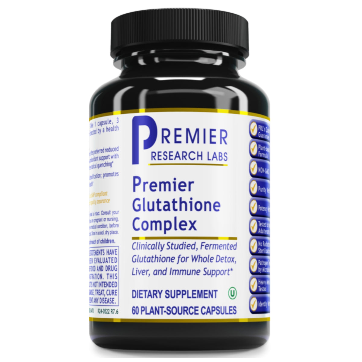 Premier Research Labs, Premier Glutathione Complex, 60 Plant-Source Capsules UPC 807735004705 | Hilife Vitamins