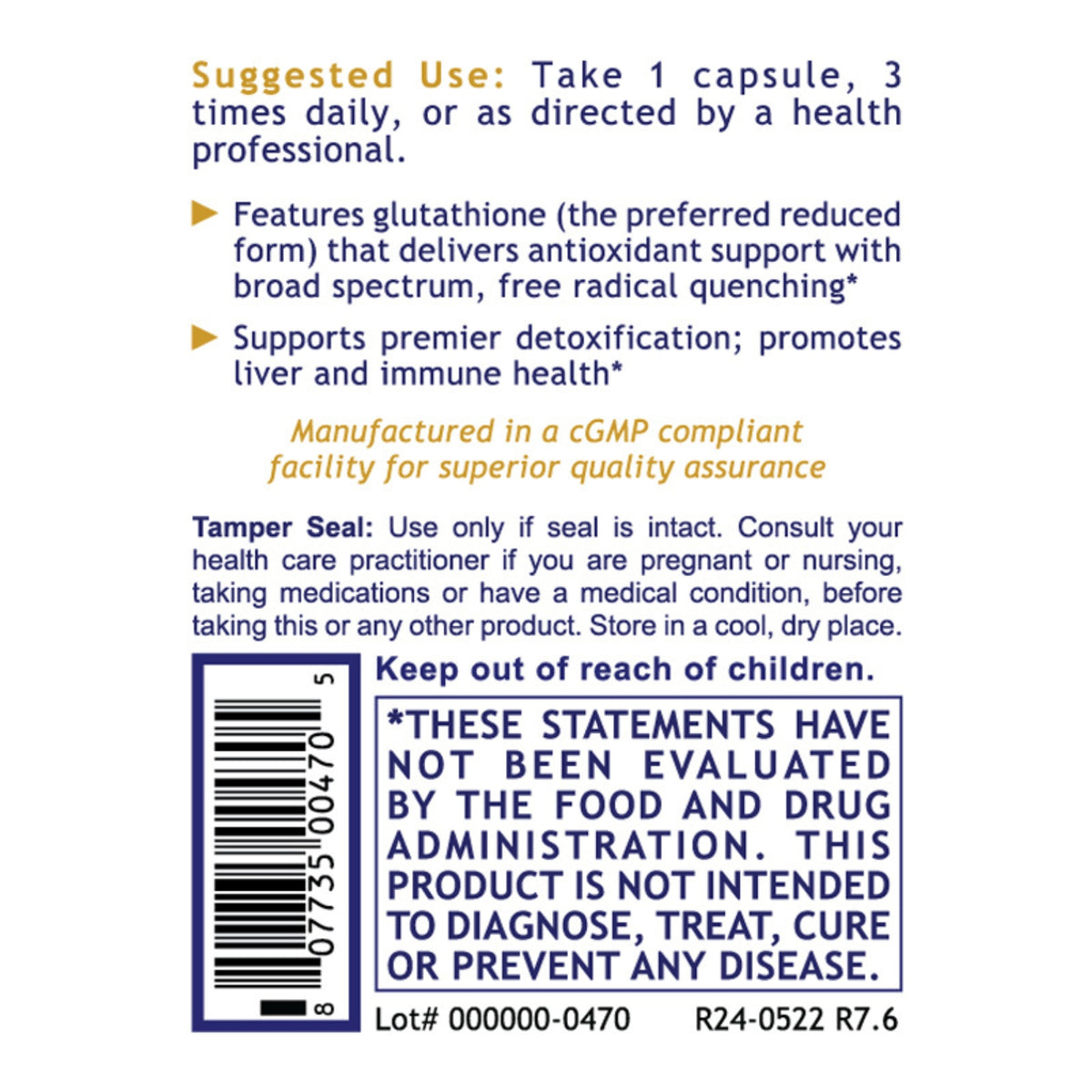 Premier Research Labs, Premier Glutathione Complex, 60 Plant-Source Capsules UPC 807735004705 | Hilife Vitamins