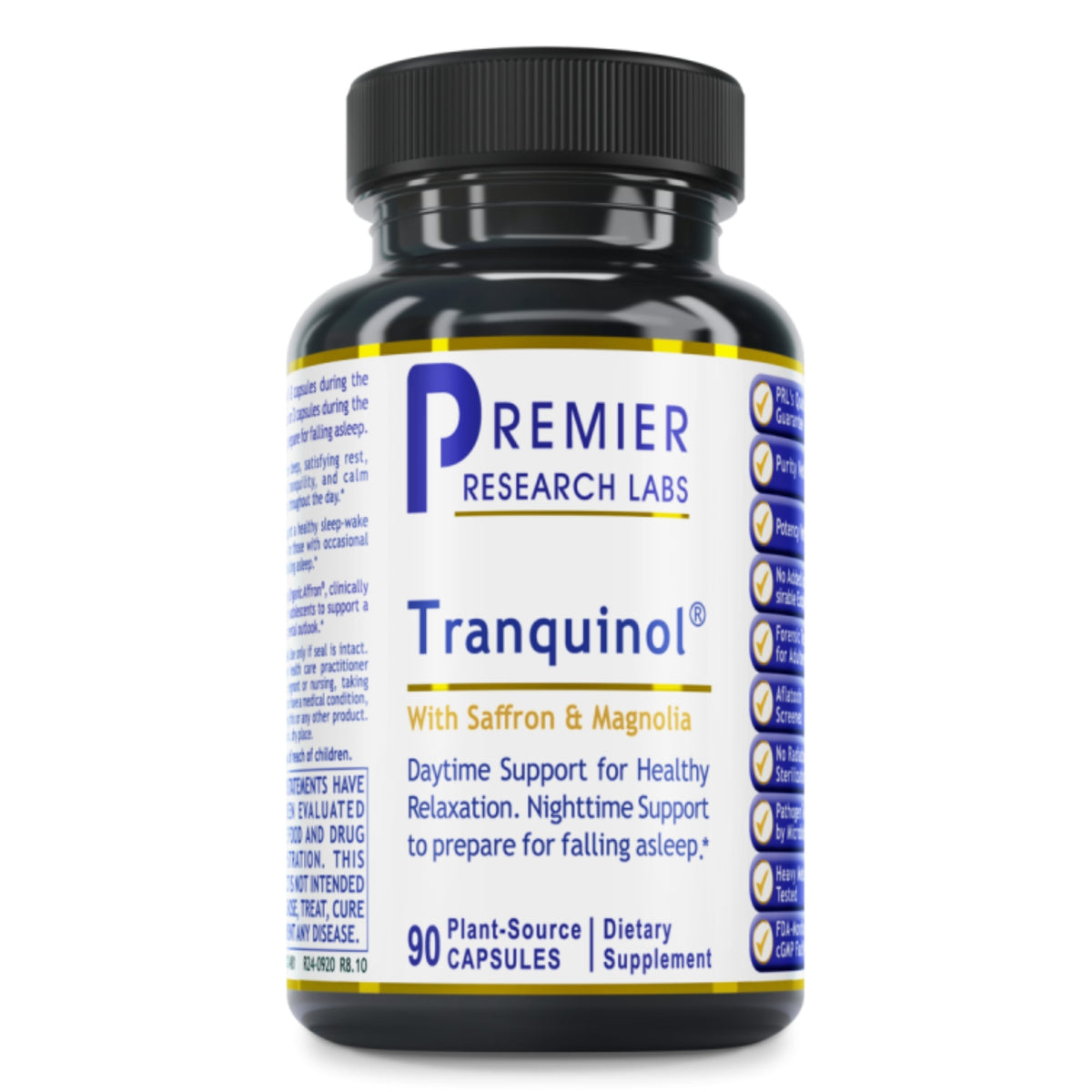Premier Research Labs, Tranquinol, 90 Plant-Source Capsules UPC 807735004811 | Hilife Vitamins