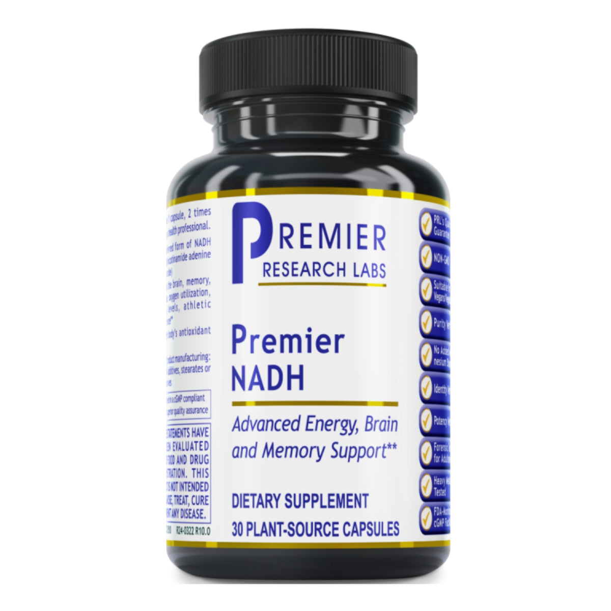 Premier Research Labs, Premier NADH, 30 Plant-Source Capsules UPC 807735005108 | Hilife Vitamins