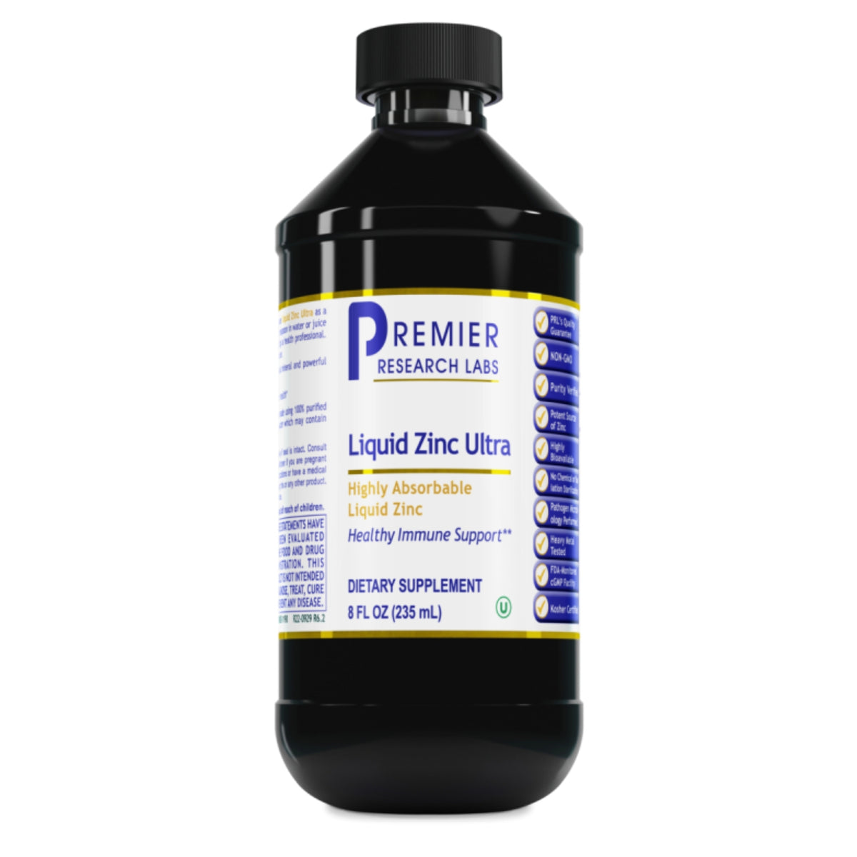 Premier Research Labs, Liquid Zinc Ultra, 8 FL OZ (235 mL) UPC 807735011901 | Hilife Vitamins