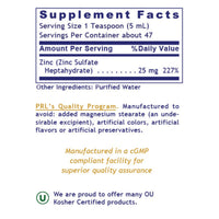 Premier Research Labs, Liquid Zinc Ultra, 8 FL OZ (235 mL) UPC 807735011901 | Hilife Vitamins