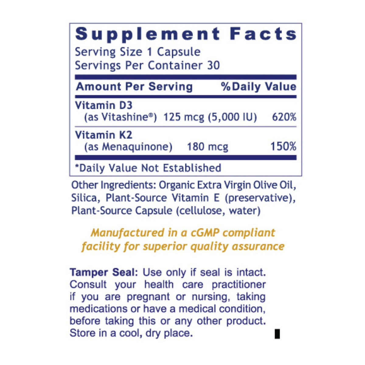 Premier Research Labs, Premier Vitamin D3+K2, 30 Plant-Source Capsules UPC 807735012052 | Hilife Vitamins
