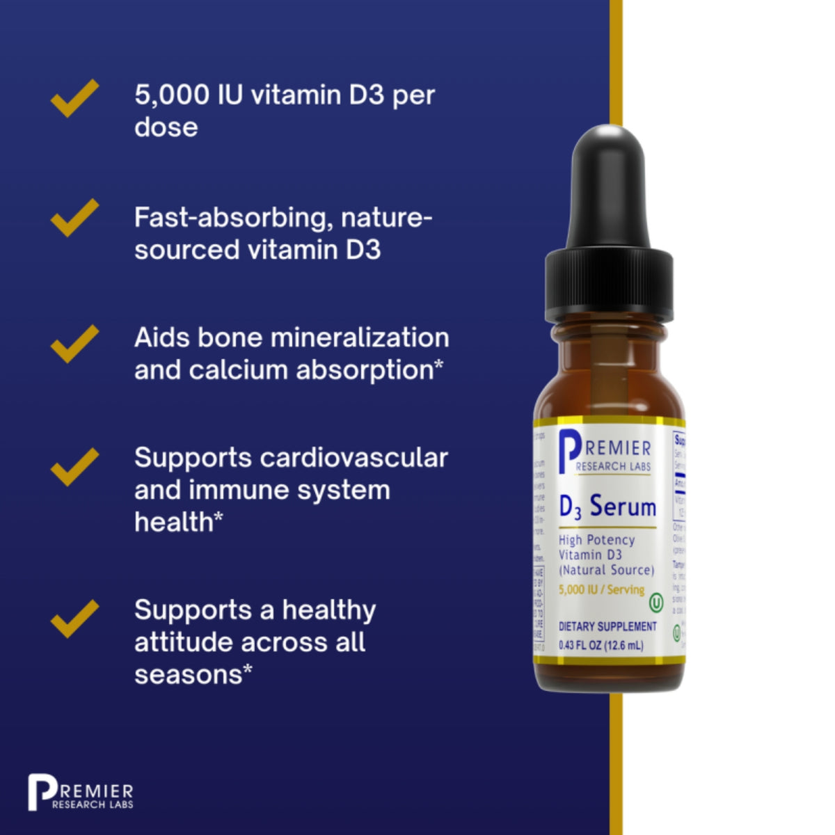 Premier Research Labs, D3 Serum, 0.43 Fl Oz UPC 807735013356 | Hilife Vitamins