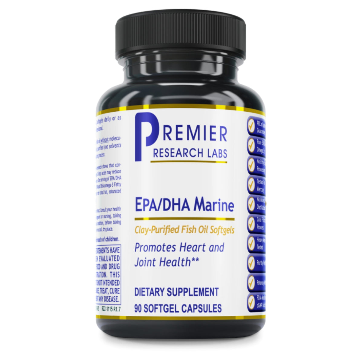 Premier Research Labs, EPA/DHA Marine Softgels, 90 softgels Capsules UPC 807735013455 | Hilife Vitamins