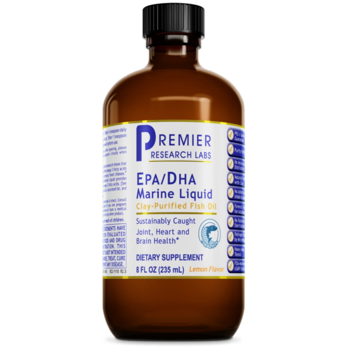 Premier Research Labs, EPA/DHA Marine Liquid, 8 Oz (235 mL) UPC 807735013486 | Hilife Vitamins