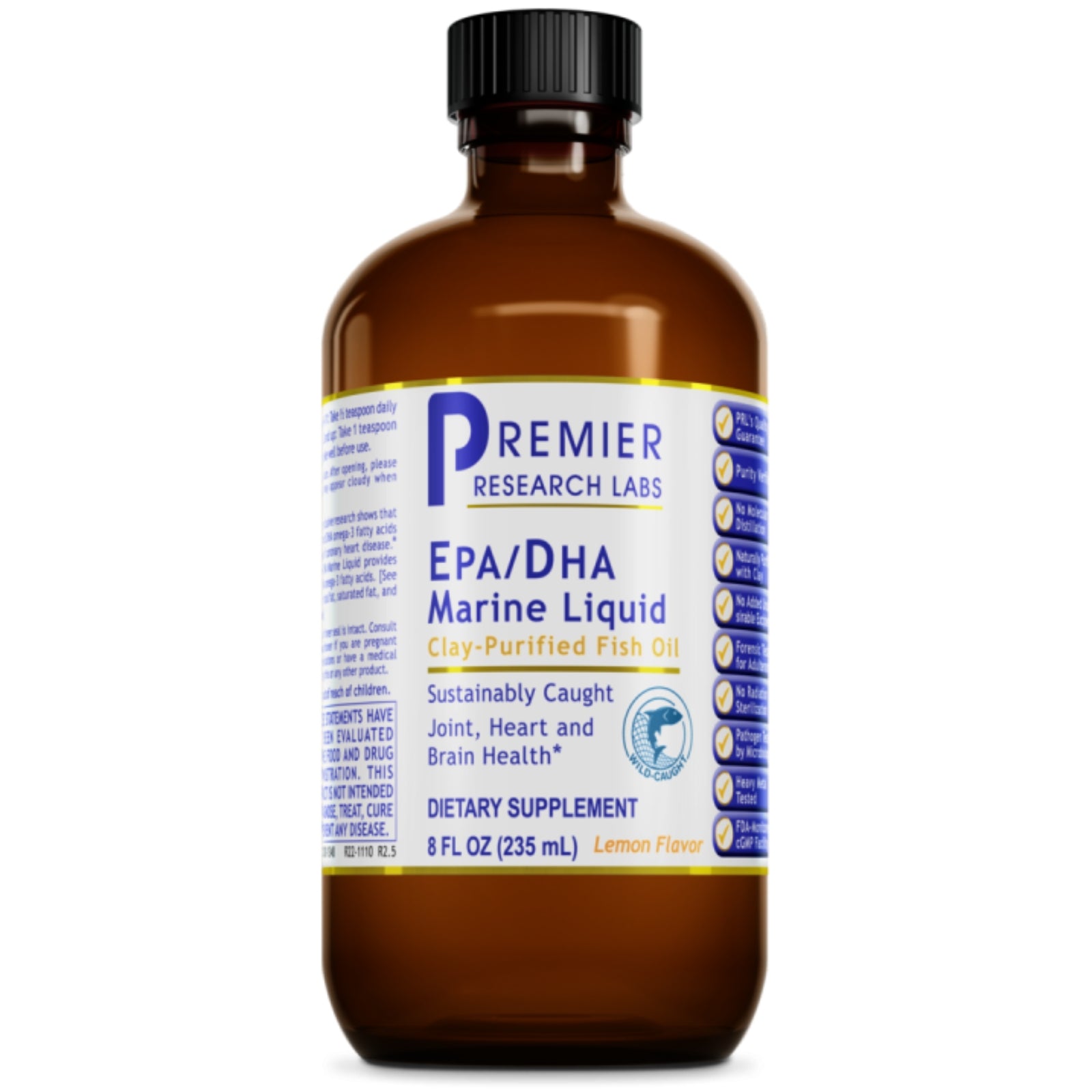 Premier Research Labs, EPA/DHA Marine Liquid, 8 Oz (235 mL) UPC 807735013486 | Hilife Vitamins