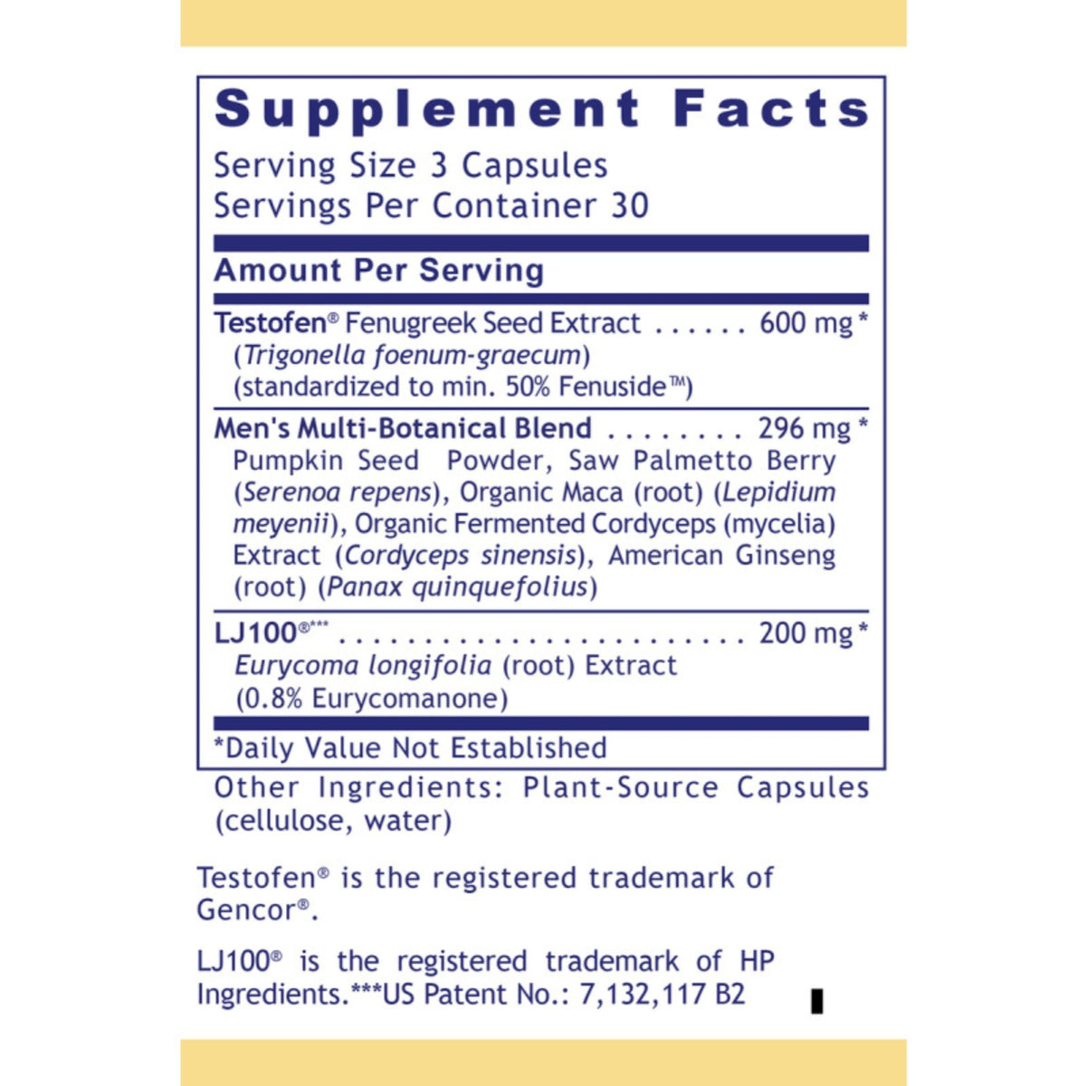 Premier Research Labs, Testosterone Premium, 90 Plant-Source Capsules UPC 807735020934 | Hilife Vitamins