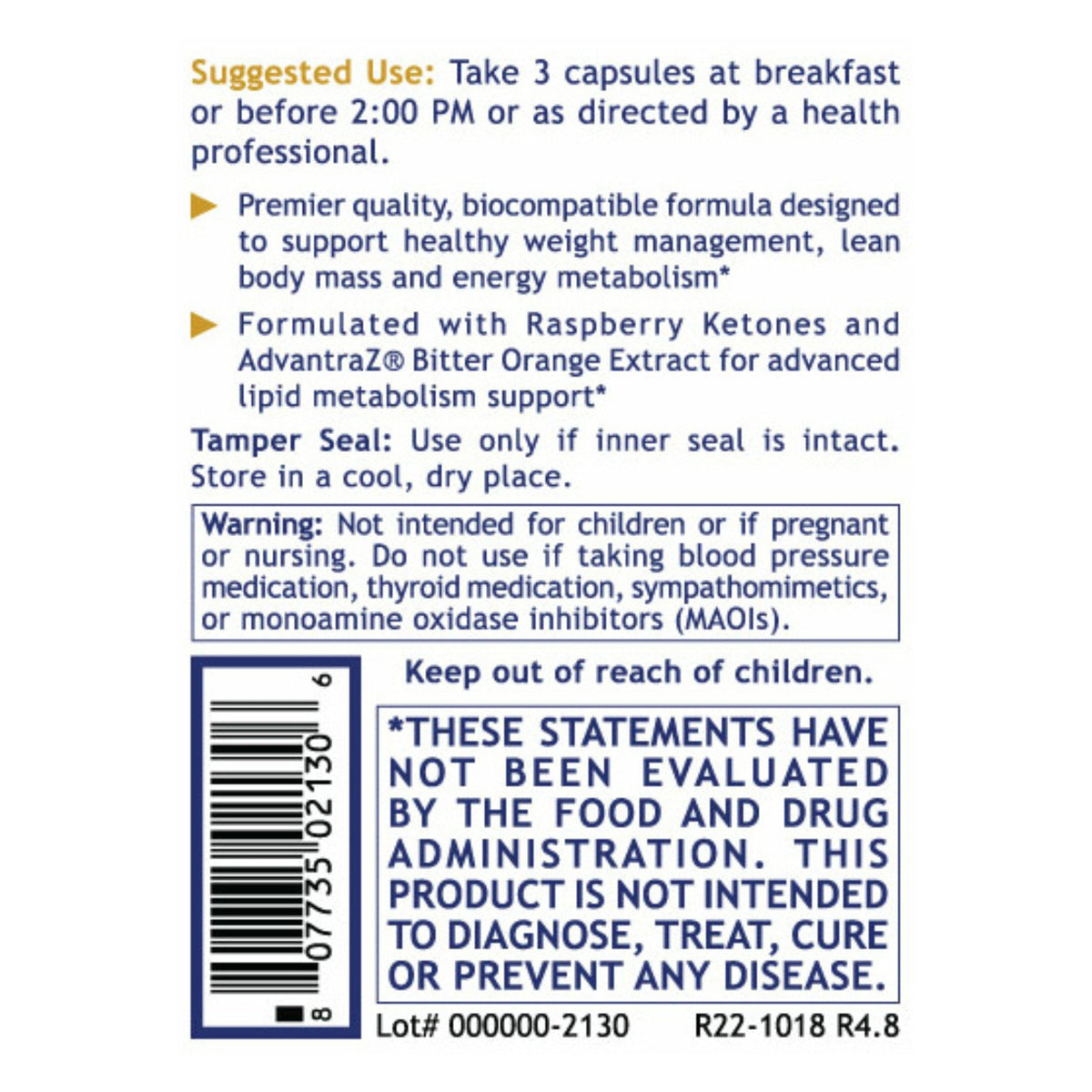 Premier Research Labs, Lean Advantage™, 90 Plant-Source Capsules UPC 807735021306 | Hilife Vitamins
