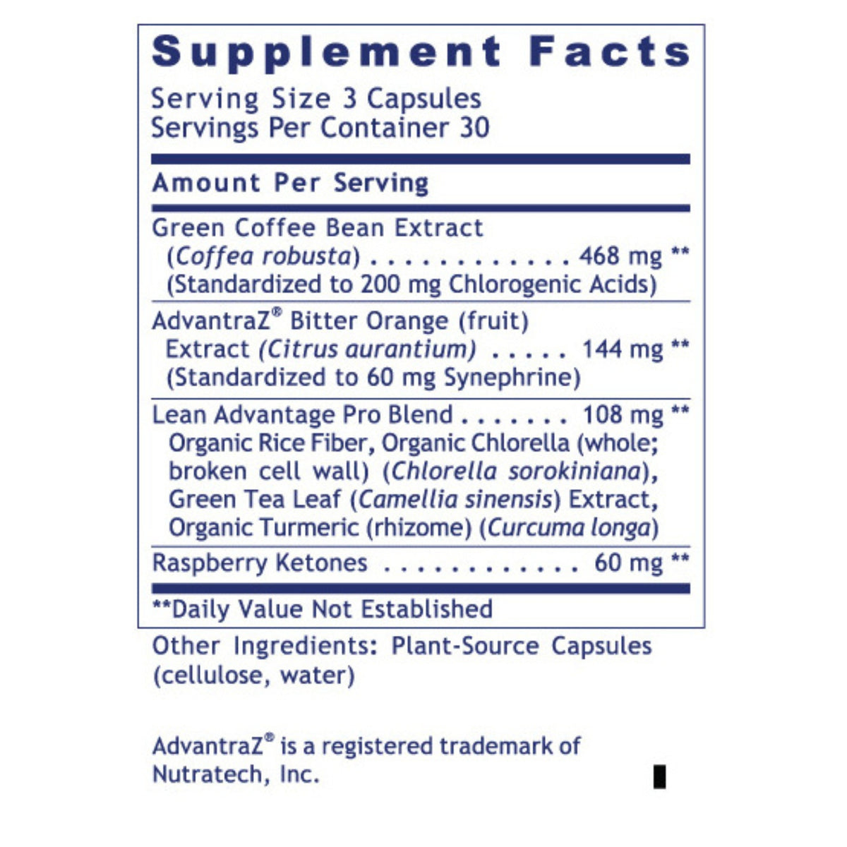 Premier Research Labs, Lean Advantage™, 90 Plant-Source Capsules UPC 807735021306 | Hilife Vitamins