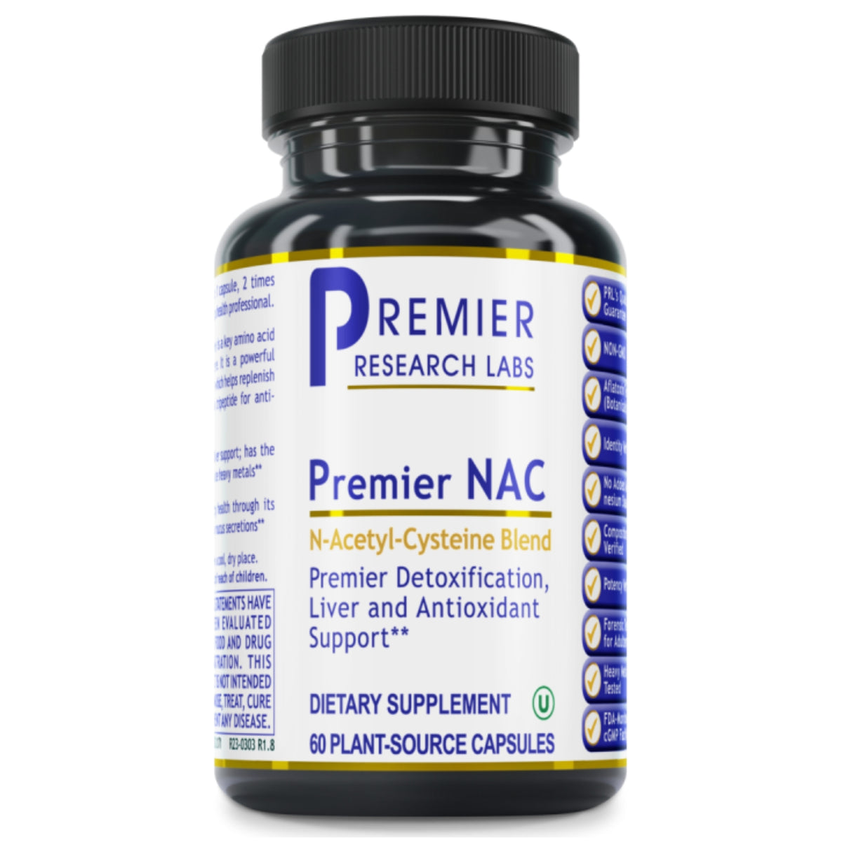Premier Research Labs, Premier NAC, 60 Plant-Source Capsules UPC 807735021719 | Hilife Vitamins