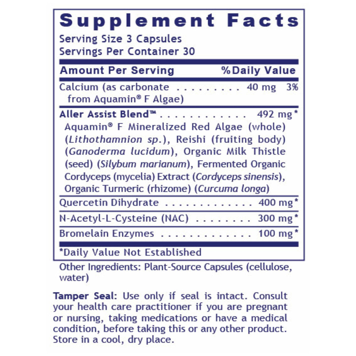 Premier Research Labs, AllerCaps, 90 Plant-Source Capsules UPC 807735021740 | Hilife Vitamins
