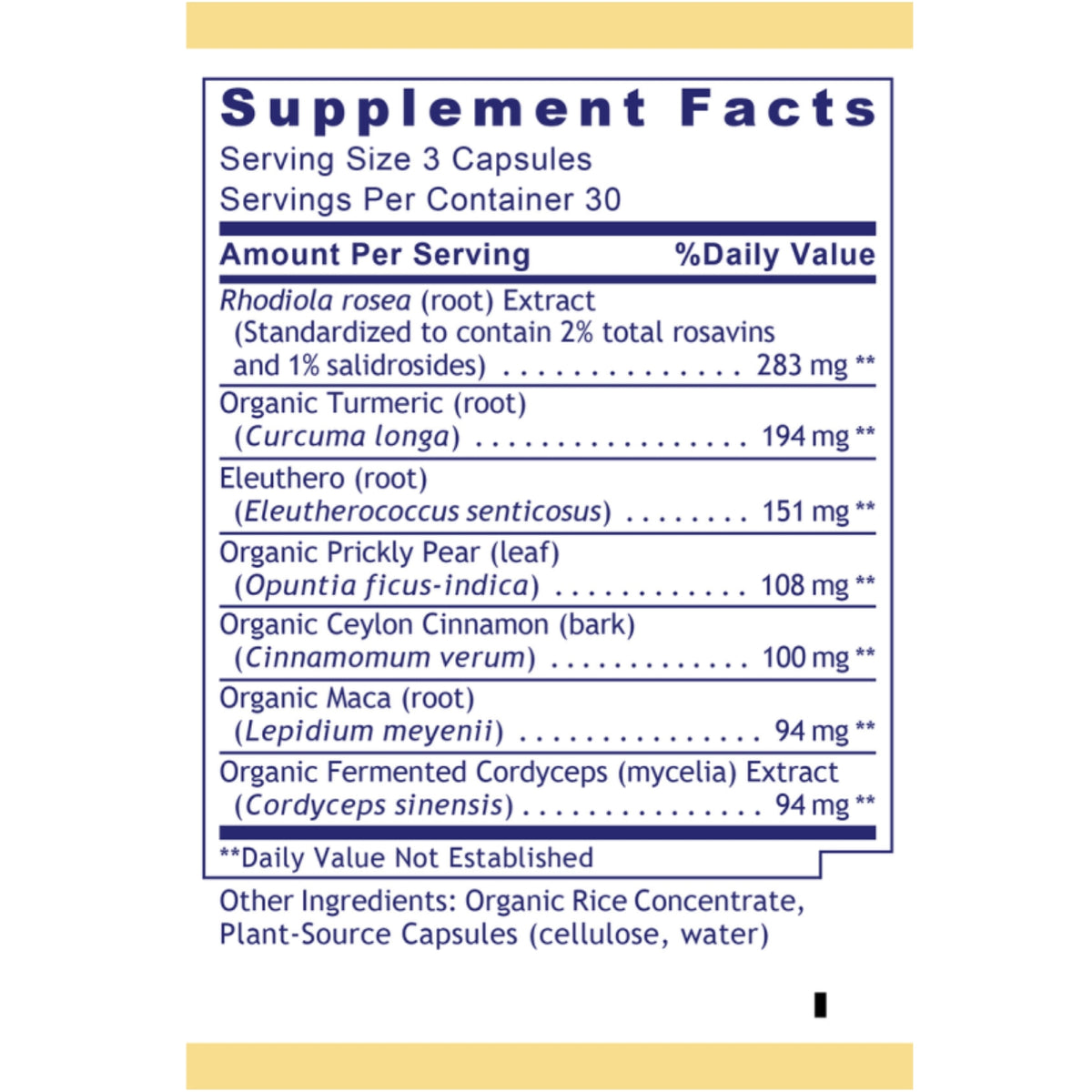 Premier Research Labs, Adaptogen-R3™, 90 Plant-Source Capsules UPC 807735021757 | Hilife Vitamins