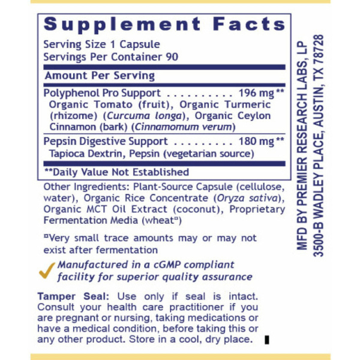 Premier Research Labs, Premier HCL Activator, 90 Plant-Source Capsules UPC 807735021788 | Hilife Vitamins
