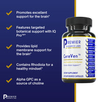 Premier Research Labs, CereVen, 60 Plant-Source Capsules UPC 807735021917 | Hilife Vitamins