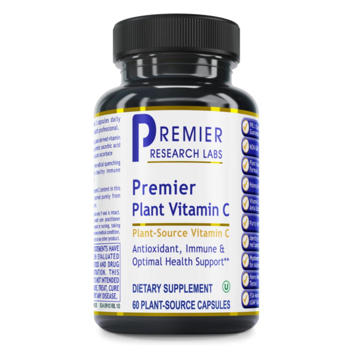 Premier Research Labs, Premier Plant Vitamin C, 60 Plant-Source Capsules UPC 807735023003 | Hilife Vitamins