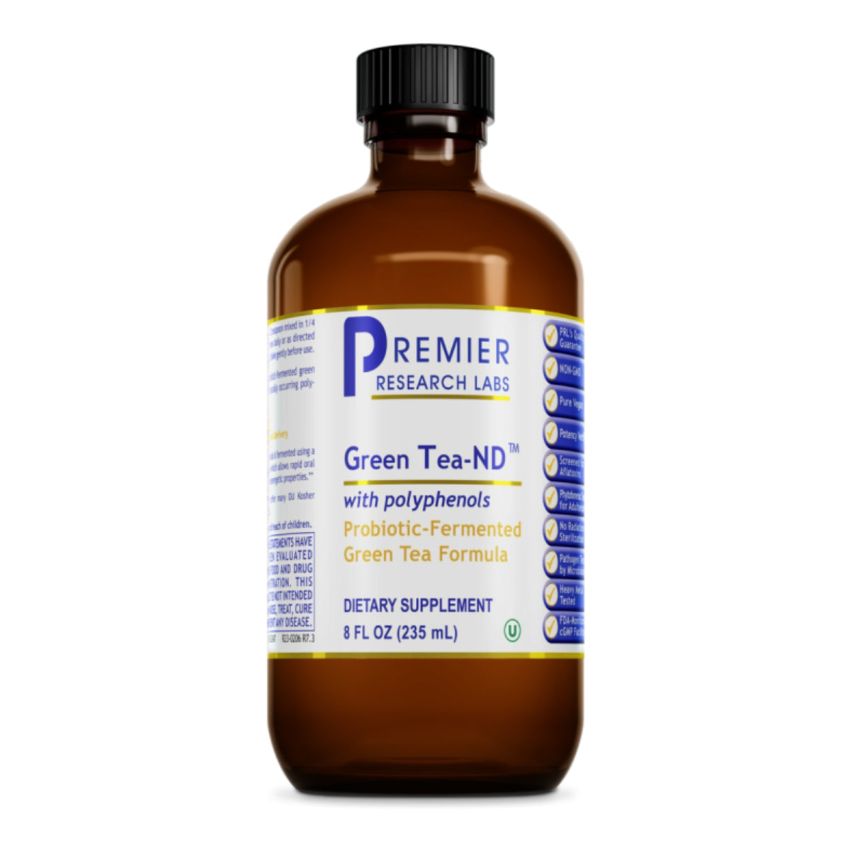 Premier Research Labs, Green Tea - ND™ (Fermented), 8 FL OZ (235 mL) UPC 807735023478 | Hilife Vitamins