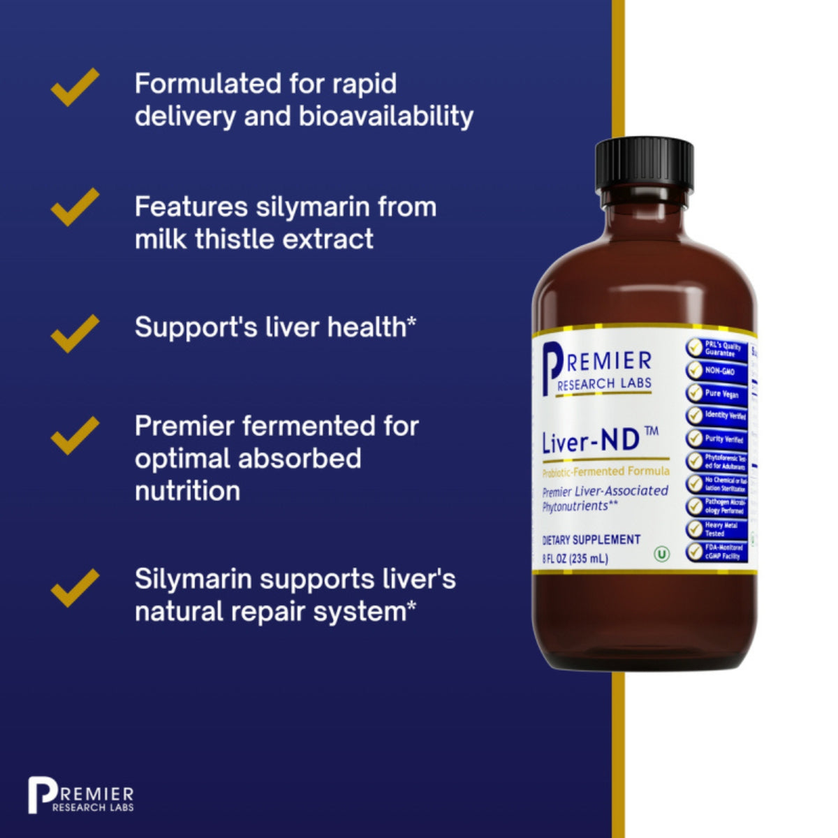 Premier Research Labs, Fermented Liver-ND™, 8 FL OZ (235 mL) UPC 807735023508 | Hilife Vitamins