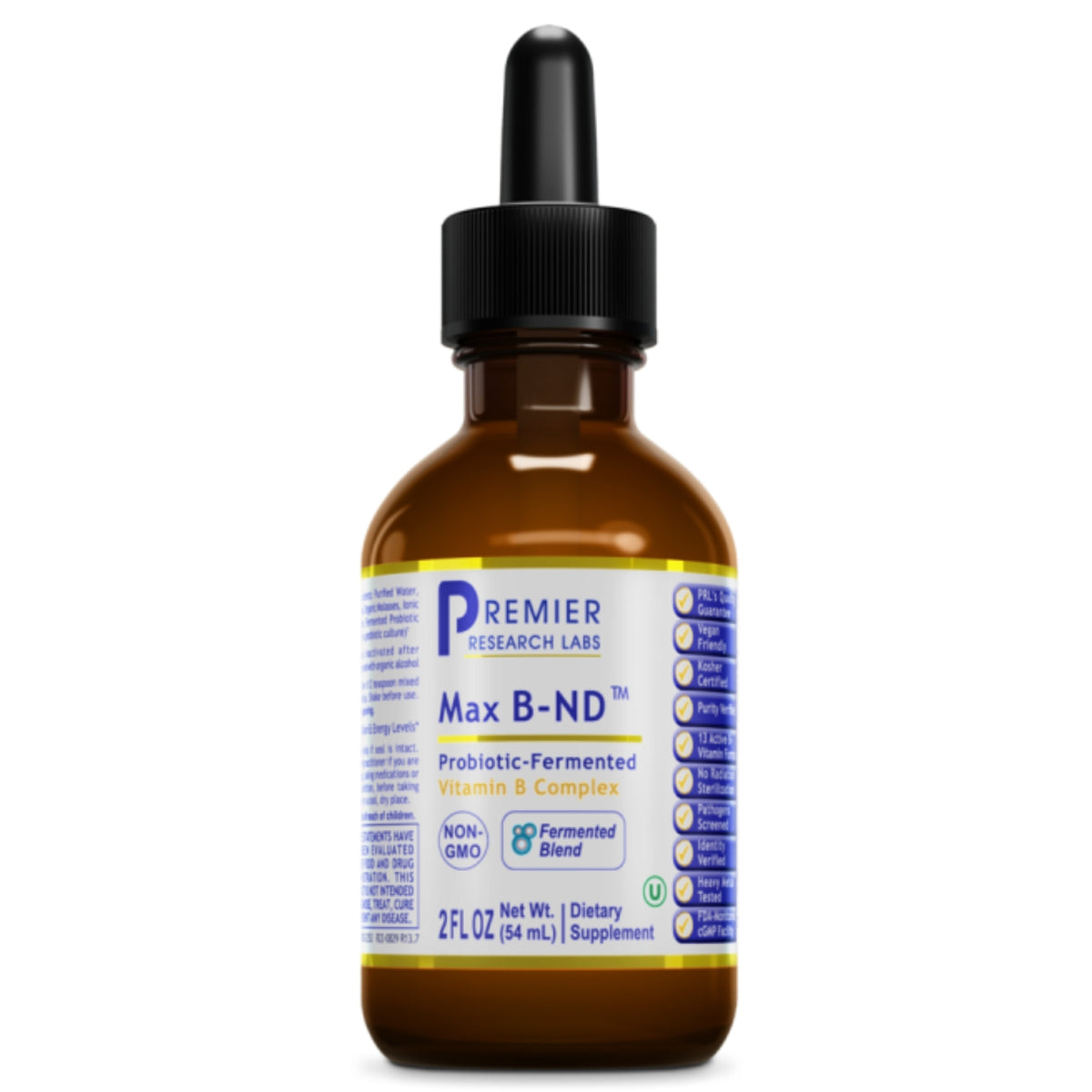 Premier Research Labs, Max B-ND™ (Fermented) 2 FL OZ (54 mL) UPC 807735023522 | Hilife Vitamins