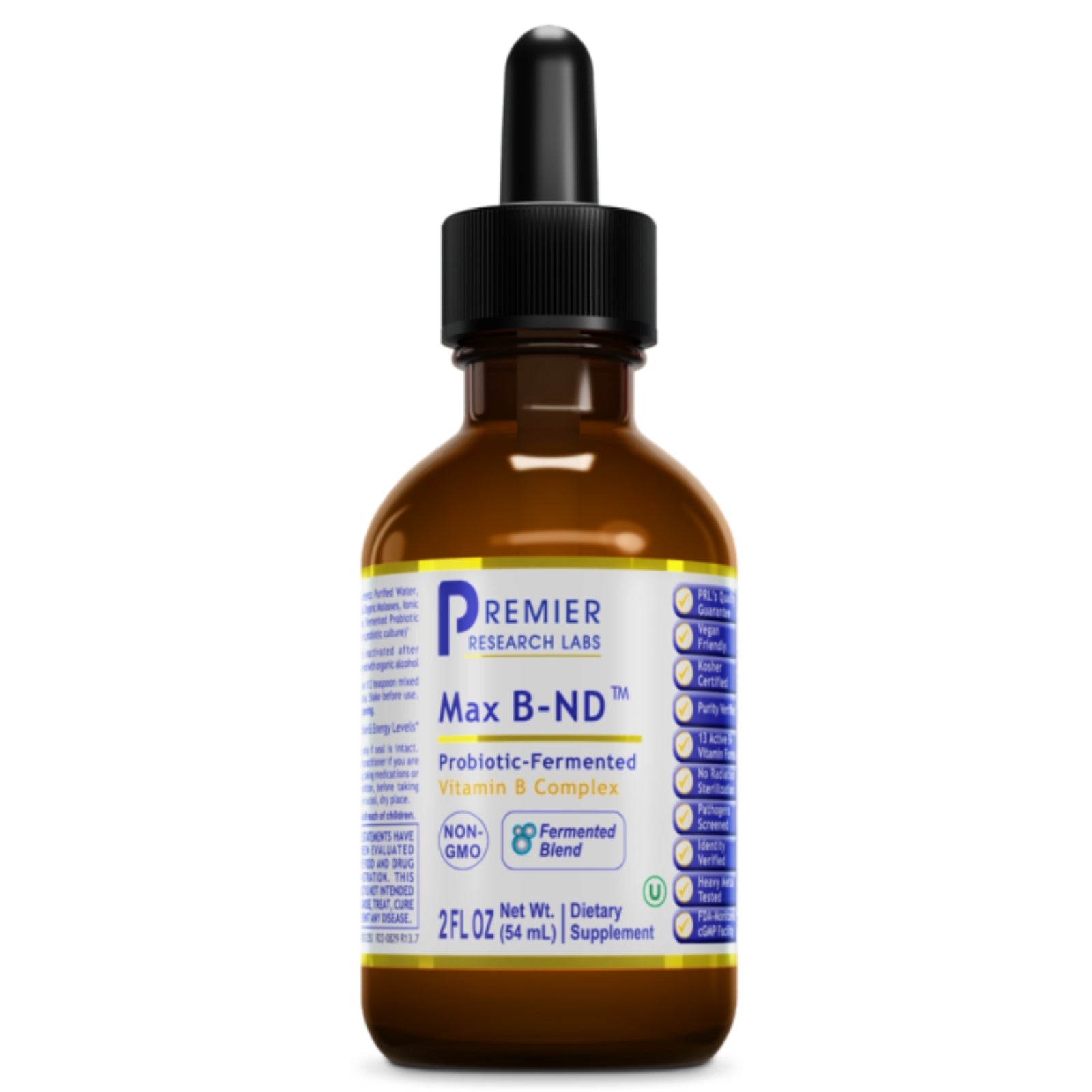 Premier Research Labs, Max B-ND™ (Fermented) 2 FL OZ (54 mL) UPC 807735023522 | Hilife Vitamins