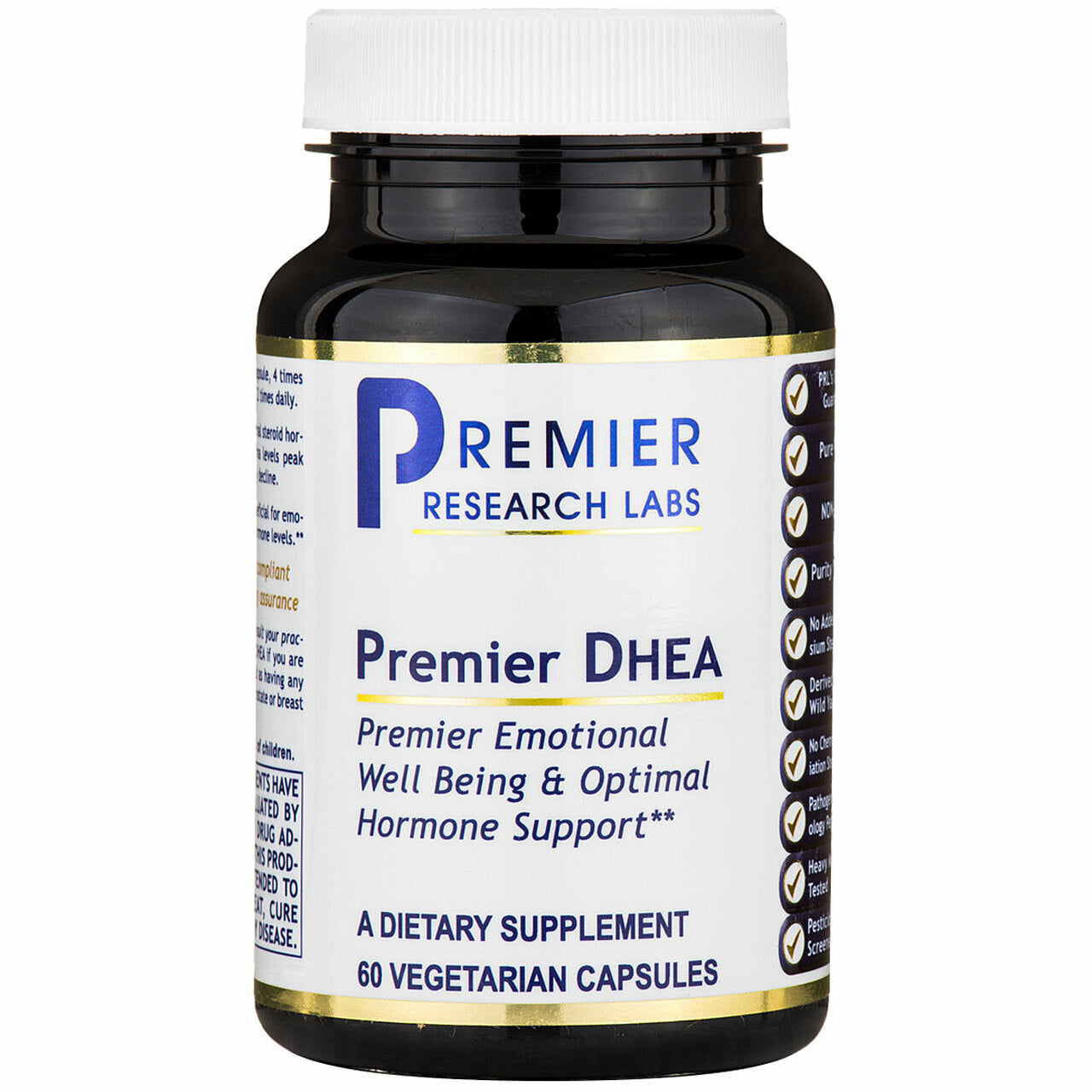 Premier Research Labs, Premier DHEA, 60 Vegetarian Capsules UPC 807735024000 | Hilife Vitamins