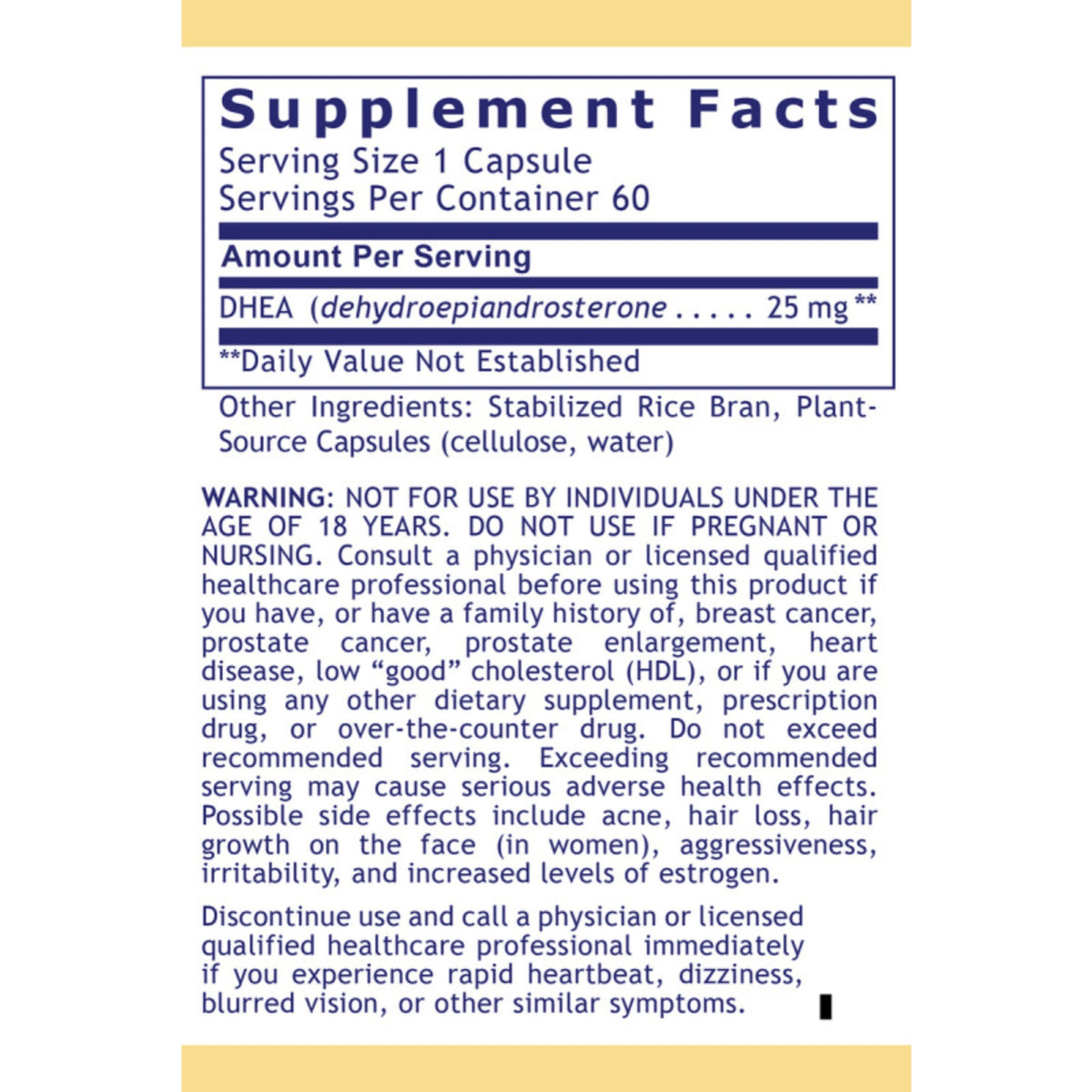 Premier Research Labs, Premier DHEA, 60 Plant-Source Capsules UPC 807735024000 | Hilife Vitamins
