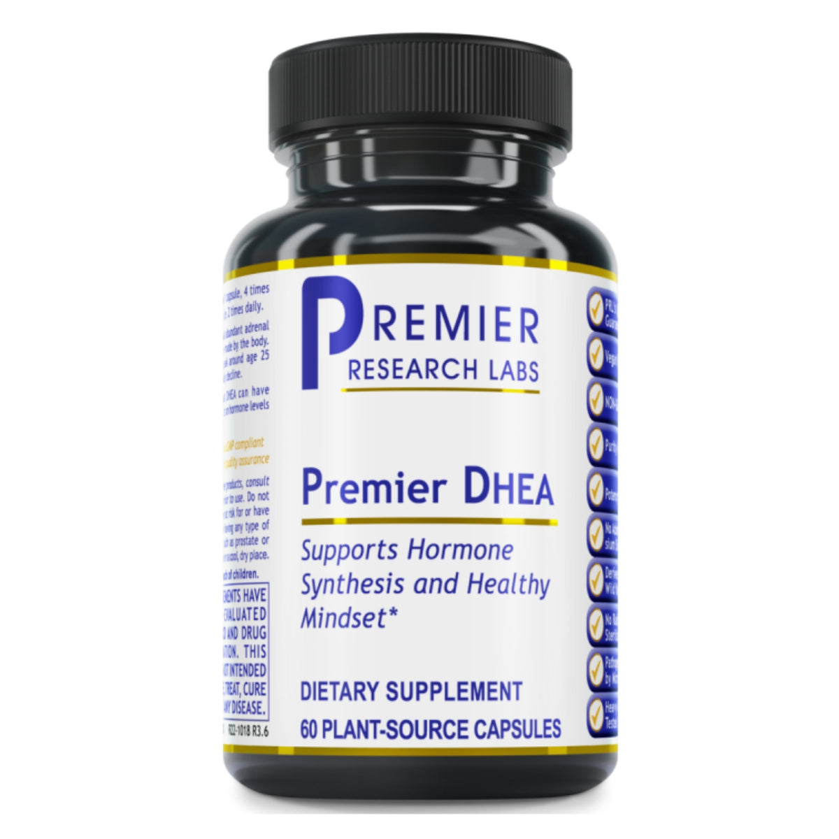 Premier Research Labs, Premier DHEA, 60 Plant-Source Capsules UPC 807735024000 | Hilife Vitamins