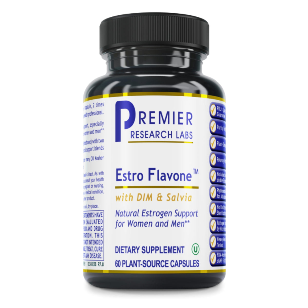 Premier Research Labs, Estro Flavone™, 60 Plant-Source Capsules UPC 807735024512 | Hilife Vitamins