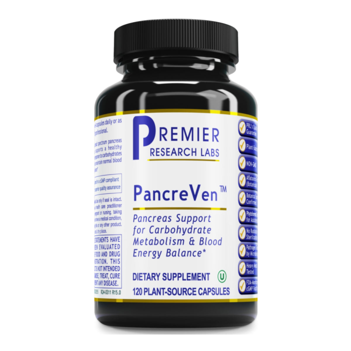 Premier Research Labs, PancreVen™, 120 Plant-Source Capsules UPC 807735025151 | Hilife Vitamins