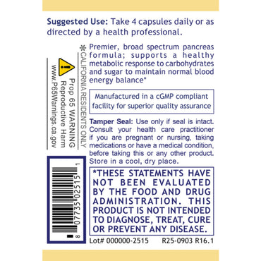 Premier Research Labs, PancreVen™, 120 Plant-Source Capsules UPC 807735025151 | Hilife Vitamins