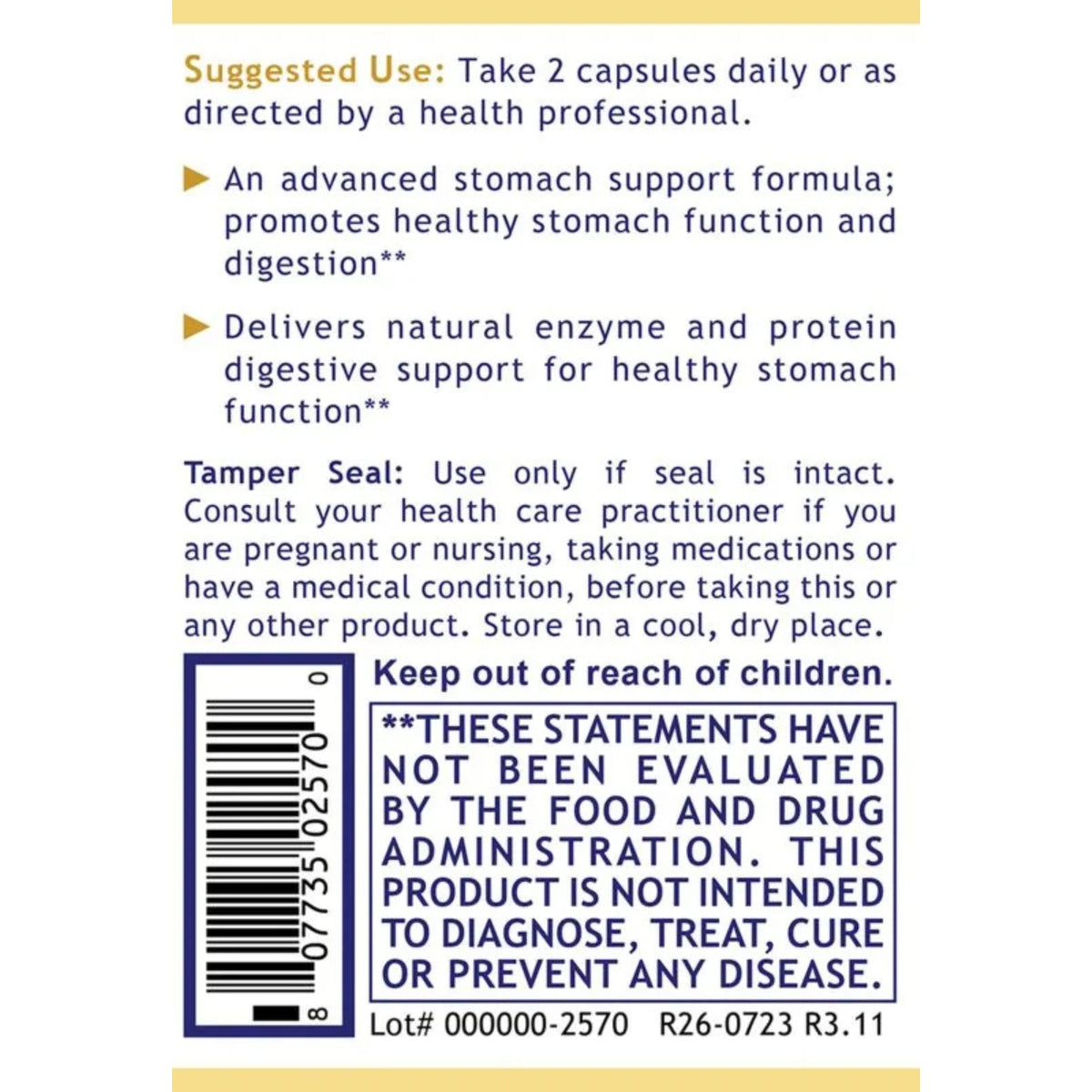 Premier Research Labs, GastroVen™, 60 Plant-Source Capsules UPC 807735025700 | Hilife Vitamins