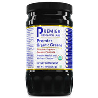 Premier Research Labs, Organic Greens Premier Powder, 10 oz (283 g) UPC 807735025854 | Hilife Vitamins