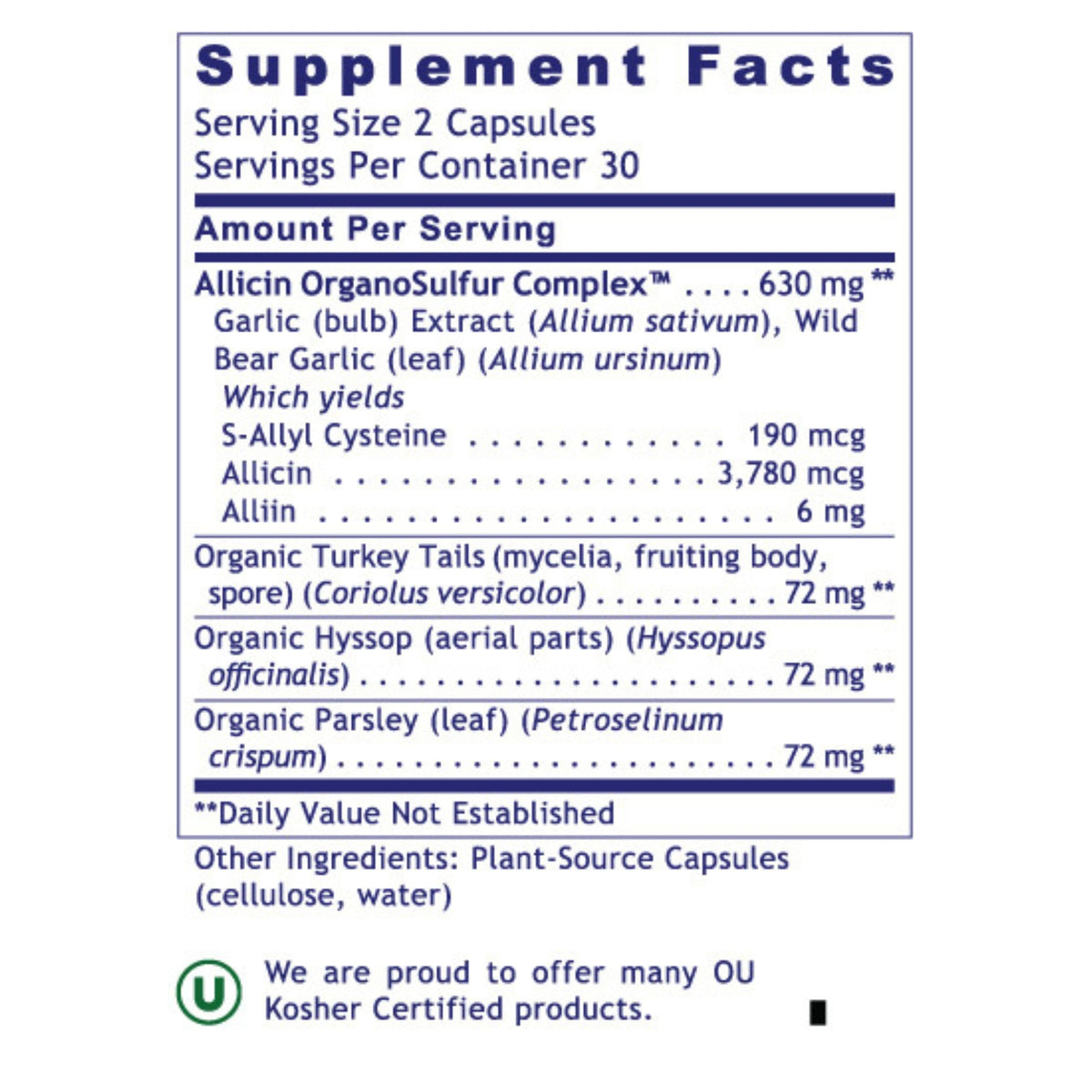 Premier Research Labs, Allicidin®, 60 Plant-Source Capsules UPC 807735025915 | Hilife Vitamins