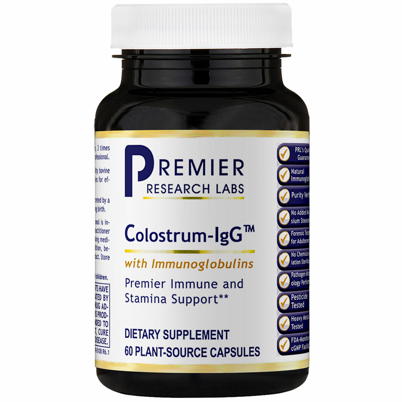Premier Research Labs, Colostrum-IgG, 60 Vegetable Capsules UPC 807735027506 | Hilife Vitamins
