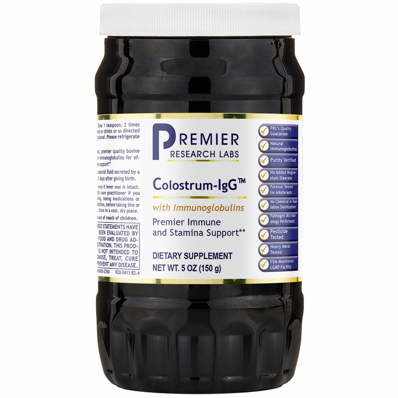 Premier Research Labs, Colostrum-IgG powder, 5 OZ UPC 807735027605 | Hilife Vitamins