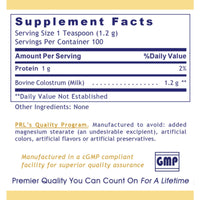 Premier Research Labs, Colostrum-IgG™ Premier, 4 Oz (120 g) Powder UPC 807735027605 | Hilife Vitamins