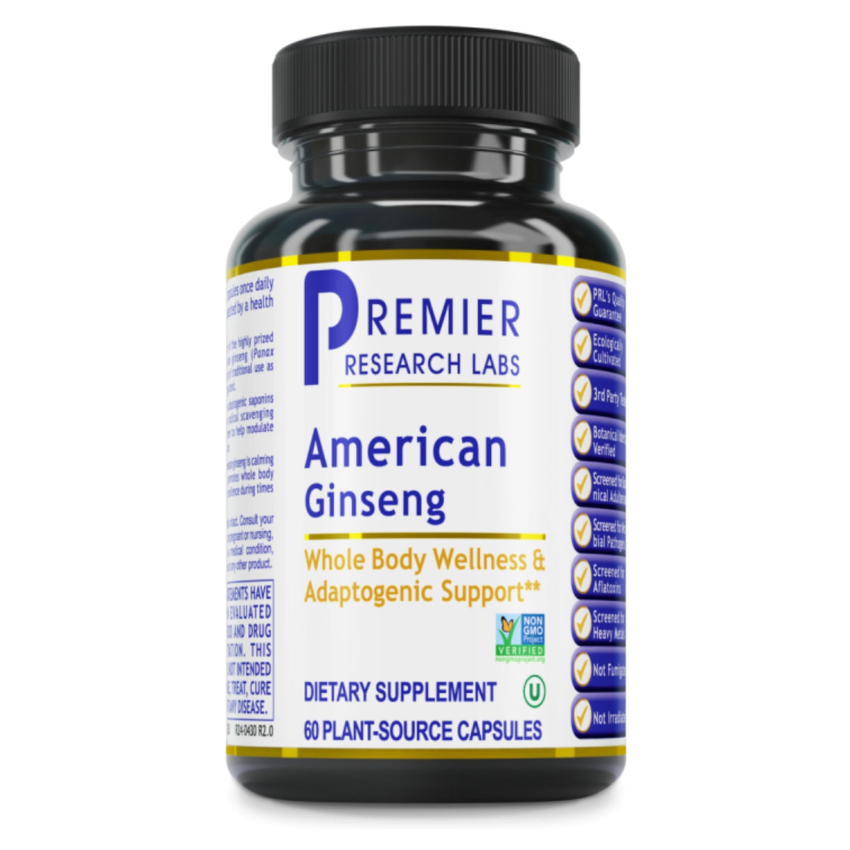 Premier Research Labs, American Ginseng, 60 Plant-Source Capsules UPC 807735028503 | Hilife Vitamins