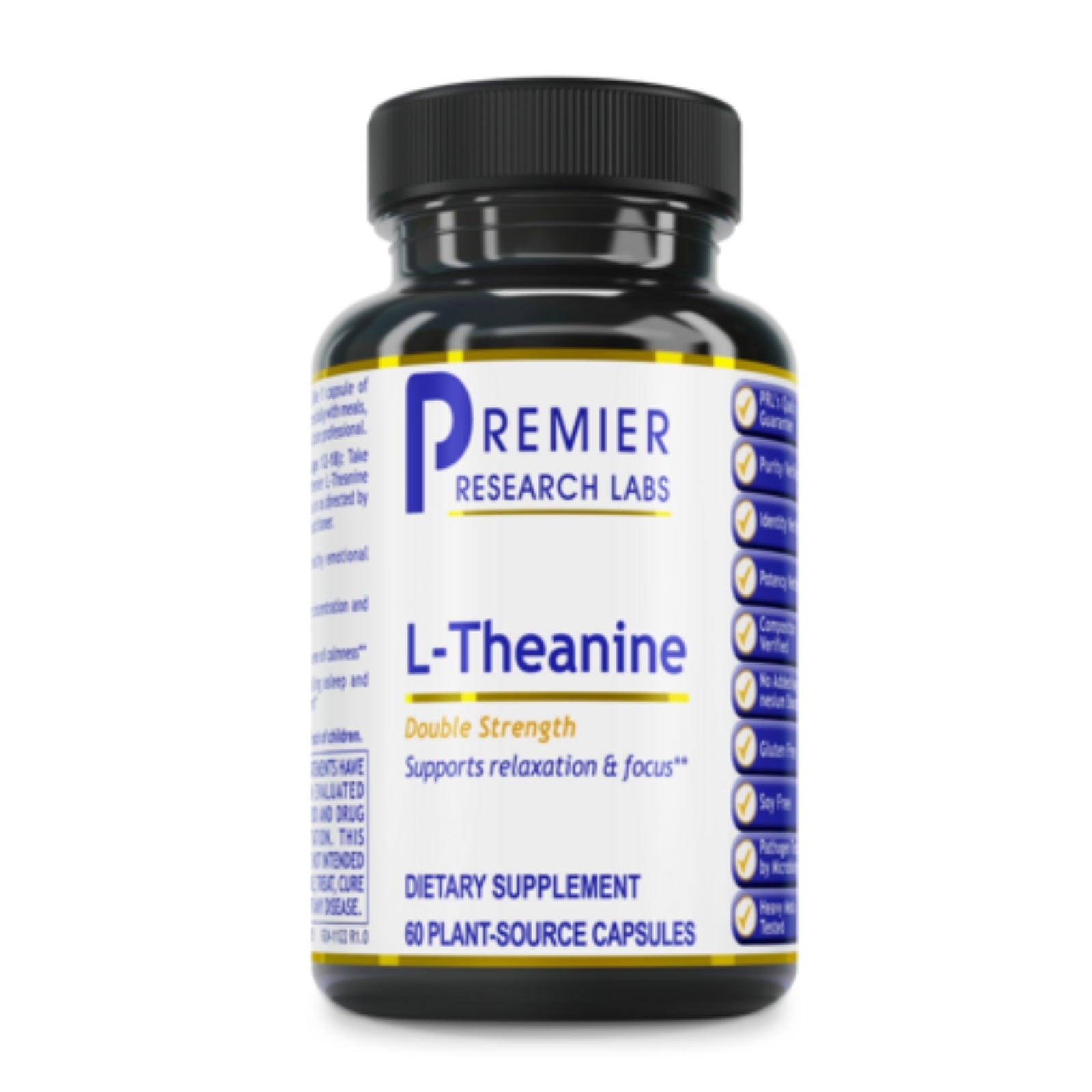 Premier Research Labs, L- Theanine, 60 Plant-Source Capsules UPC 807735028510 | HiLife Vitamins