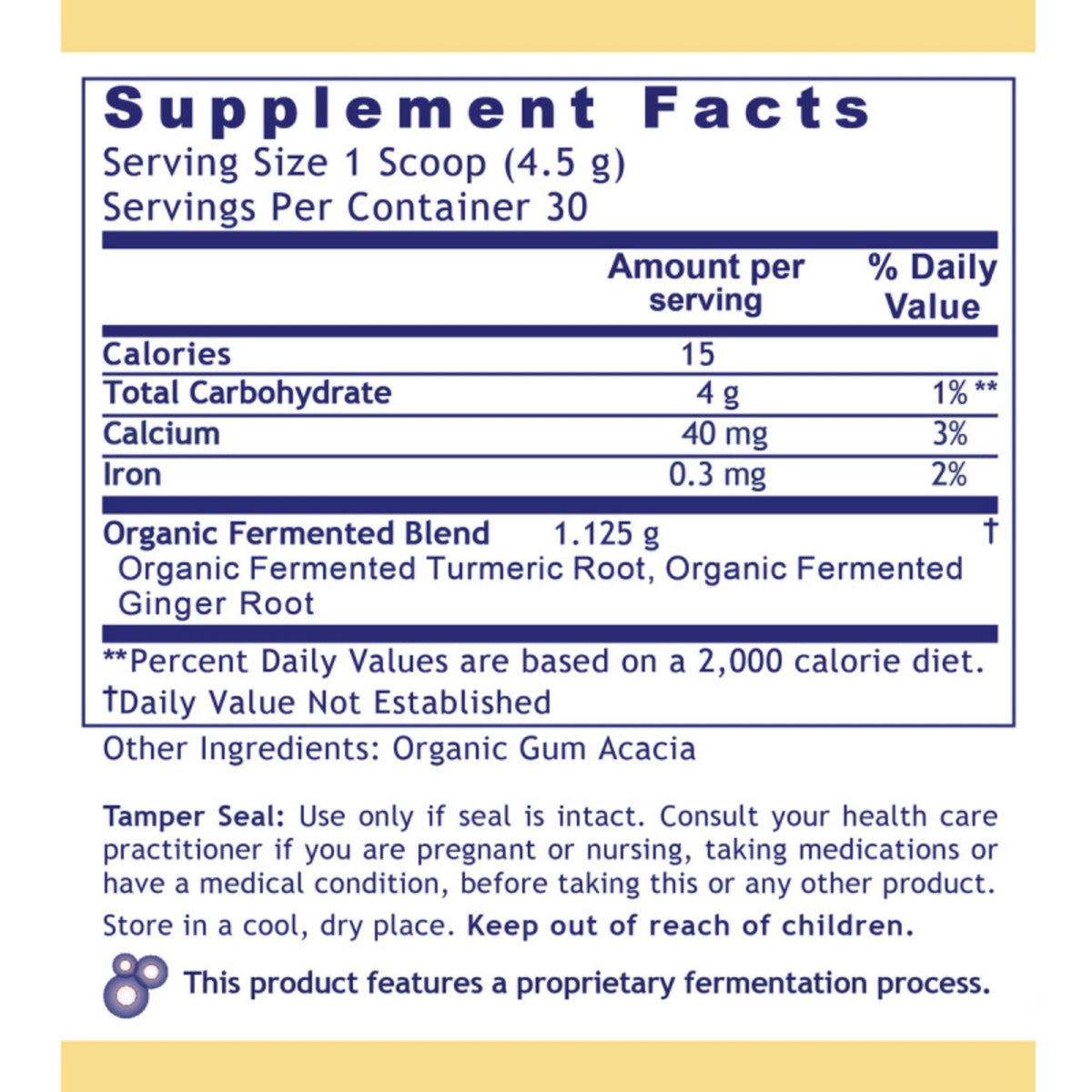 Premier Research Labs, Premier Fermented Turmeric/Ginger, 4.7 OZ (135 g) UPC 807735029012 | Hilife Vitamins