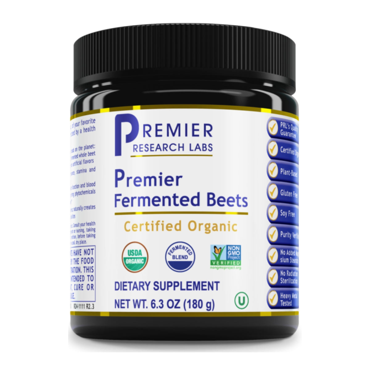 Premier Research Labs, Premier Fermented Beets, 6.3 OZ (180 g) UPC 807735029036 | Hilife Vitamins