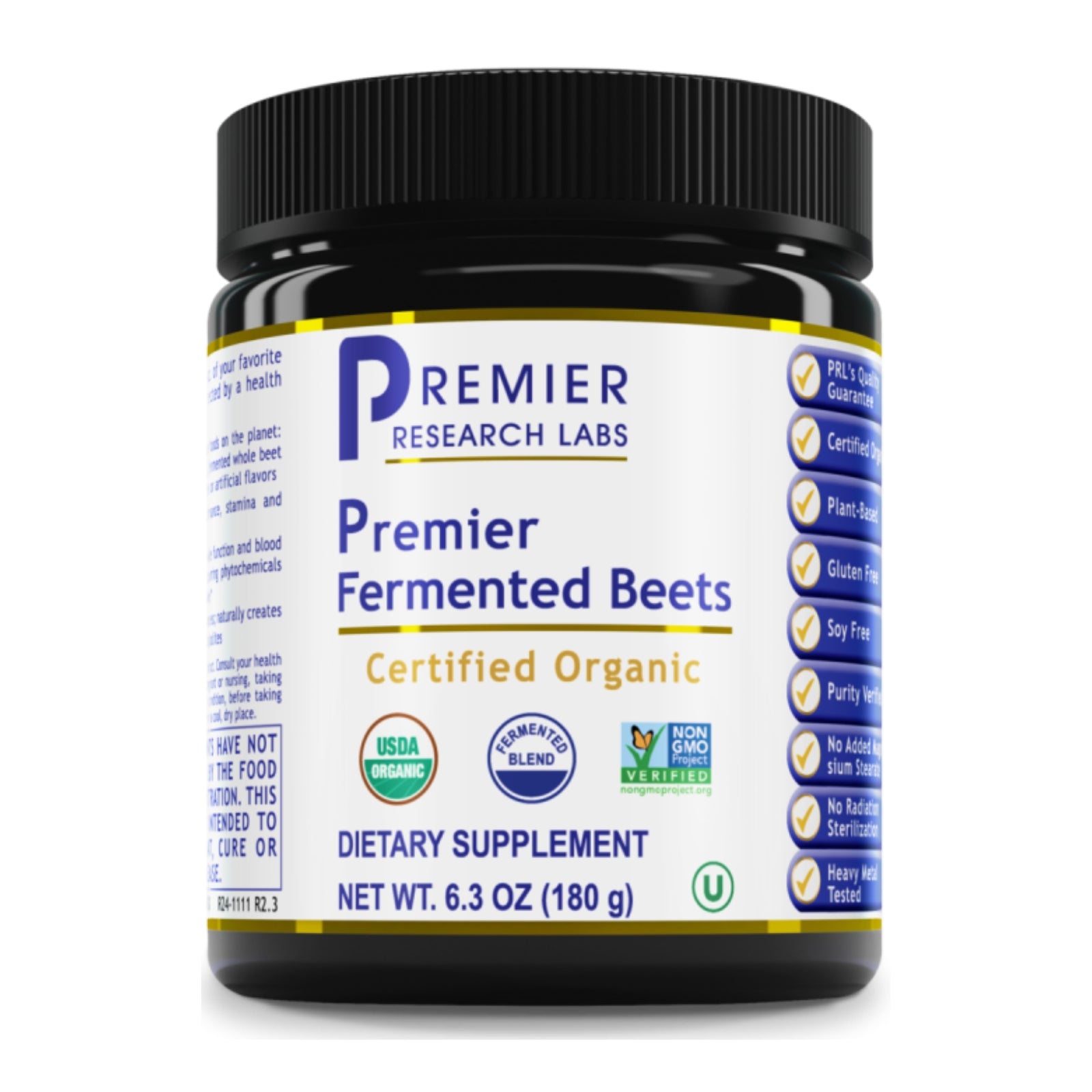 Premier Research Labs, Premier Fermented Beets, 6.3 OZ (180 g) UPC 807735029036 | Hilife Vitamins