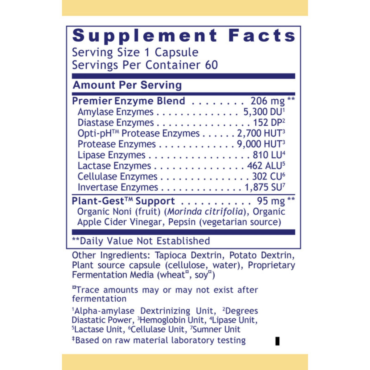 Premier Research Labs, Premier Digest, 60 Plant-Source Capsules UPC 807735029456 | Hilife Vitamins