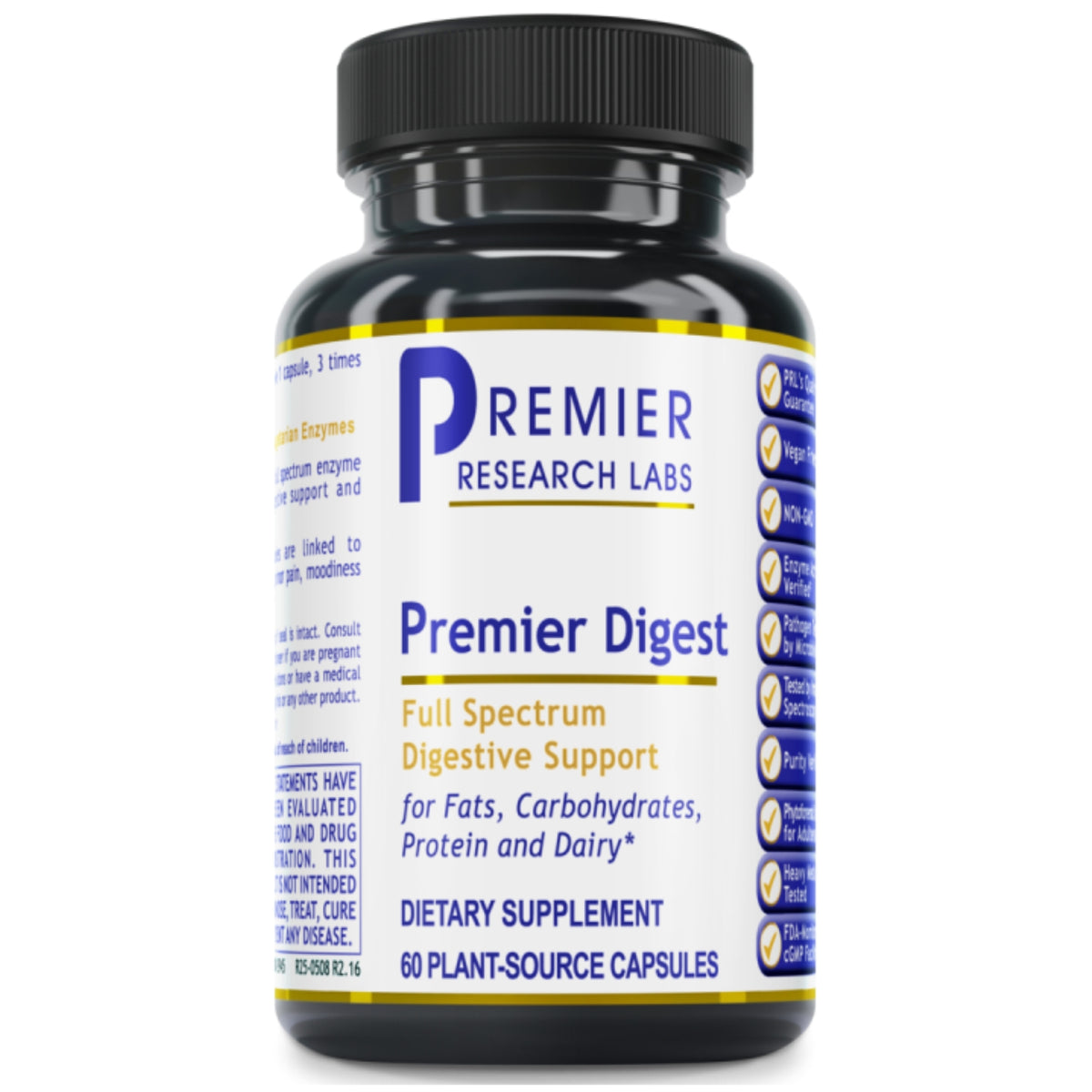 Premier Research Labs, Premier Digest, 60 Plant-Source Capsules UPC 807735029456 | Hilife Vitamins