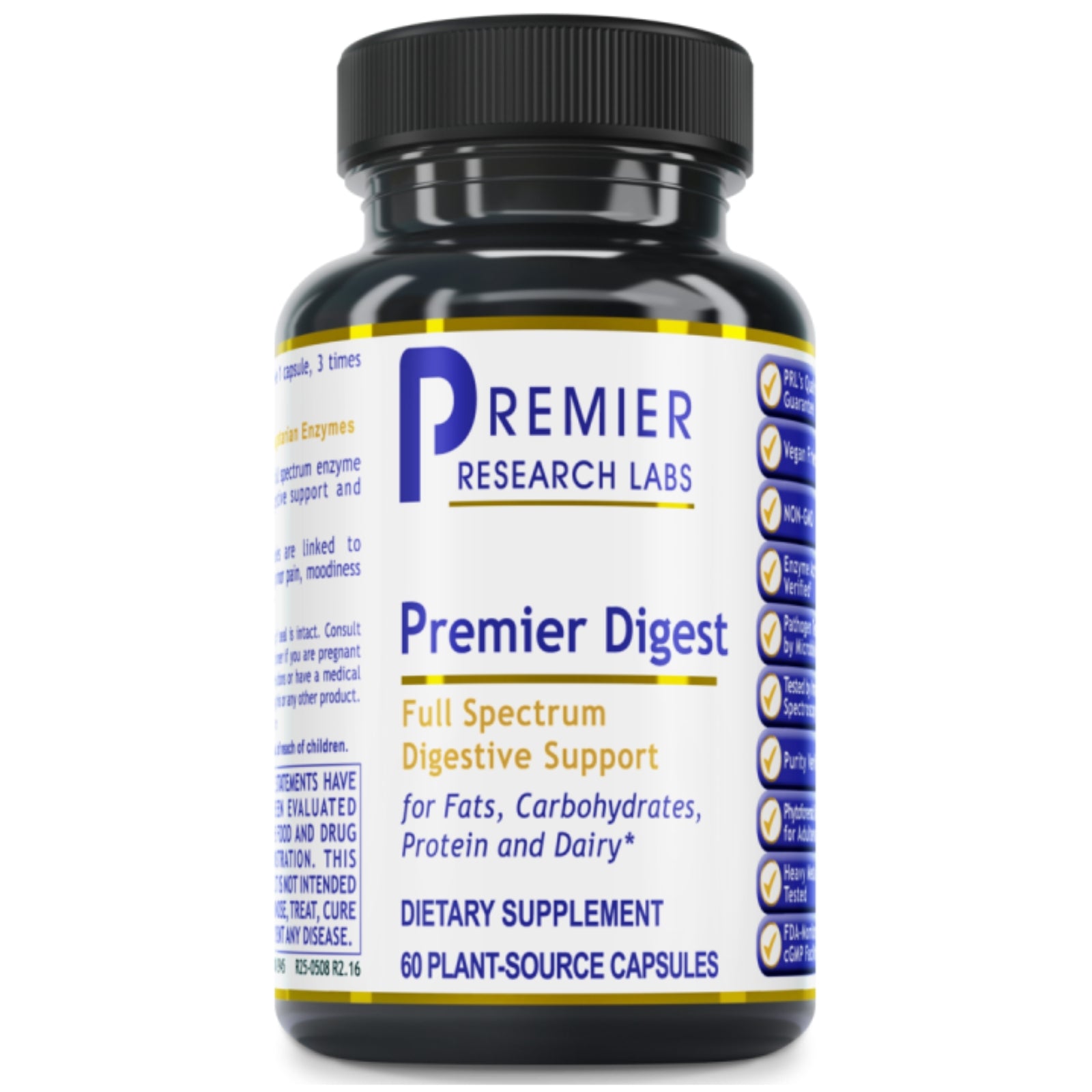 Premier Research Labs, Premier Digest, 60 Plant-Source Capsules UPC 807735029456 | Hilife Vitamins